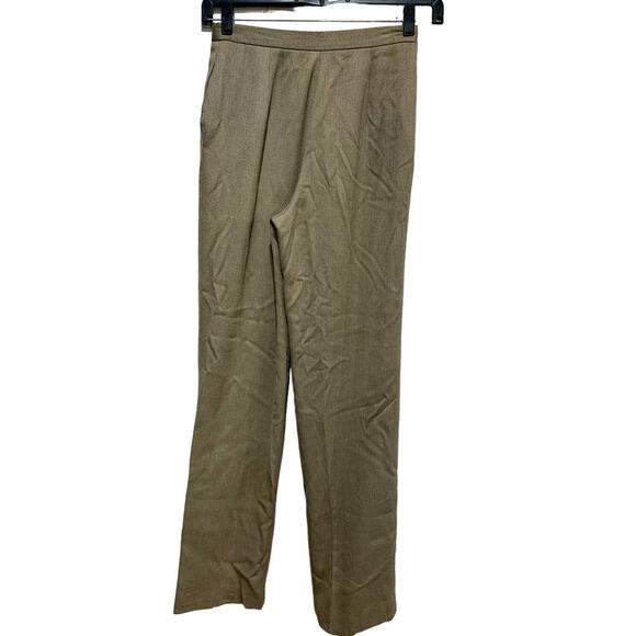 Vintage Size 8 Fully Lined Pleated Front Straight Leg Wool Blend Career Pants - Picture 3 of 5